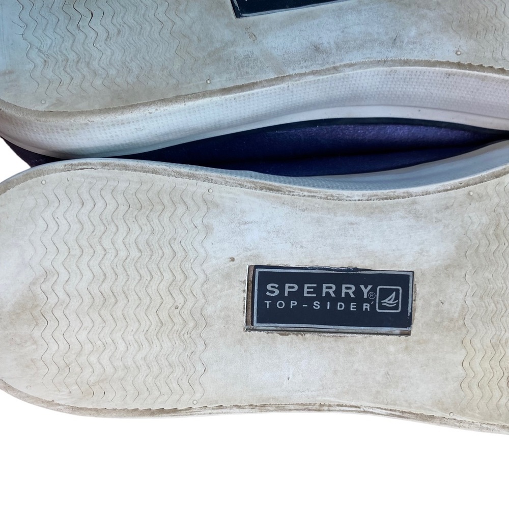 Sperry Metallic Navy Blue Leather Sneaker - Picture 9 of 15